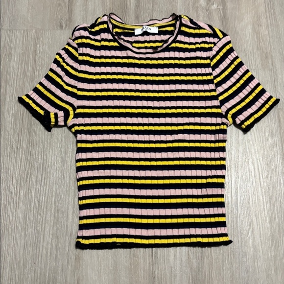 Pieces Ribbed Top with Stripes - Picture 1 of 2